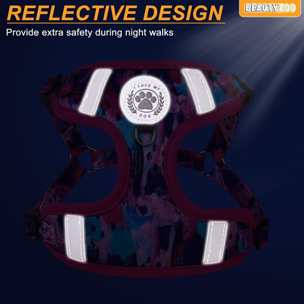 Reflective Dog Harness & Leash Set With Quick Release Buckle - Picture 5 of 11